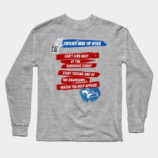 Men's Funny Chainsaw Store Tip Long Sleeve T-Shirt